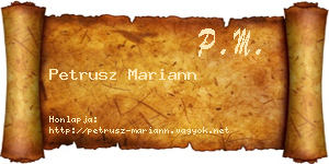 Petrusz Mariann névjegykártya