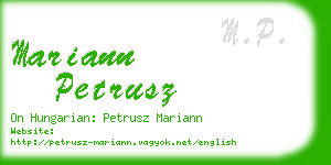 mariann petrusz business card